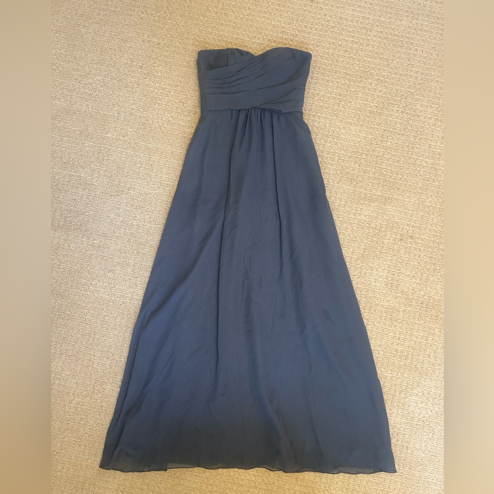 Weddington Way Charlotte Strapless Chiffon Dress with Pleated Bod